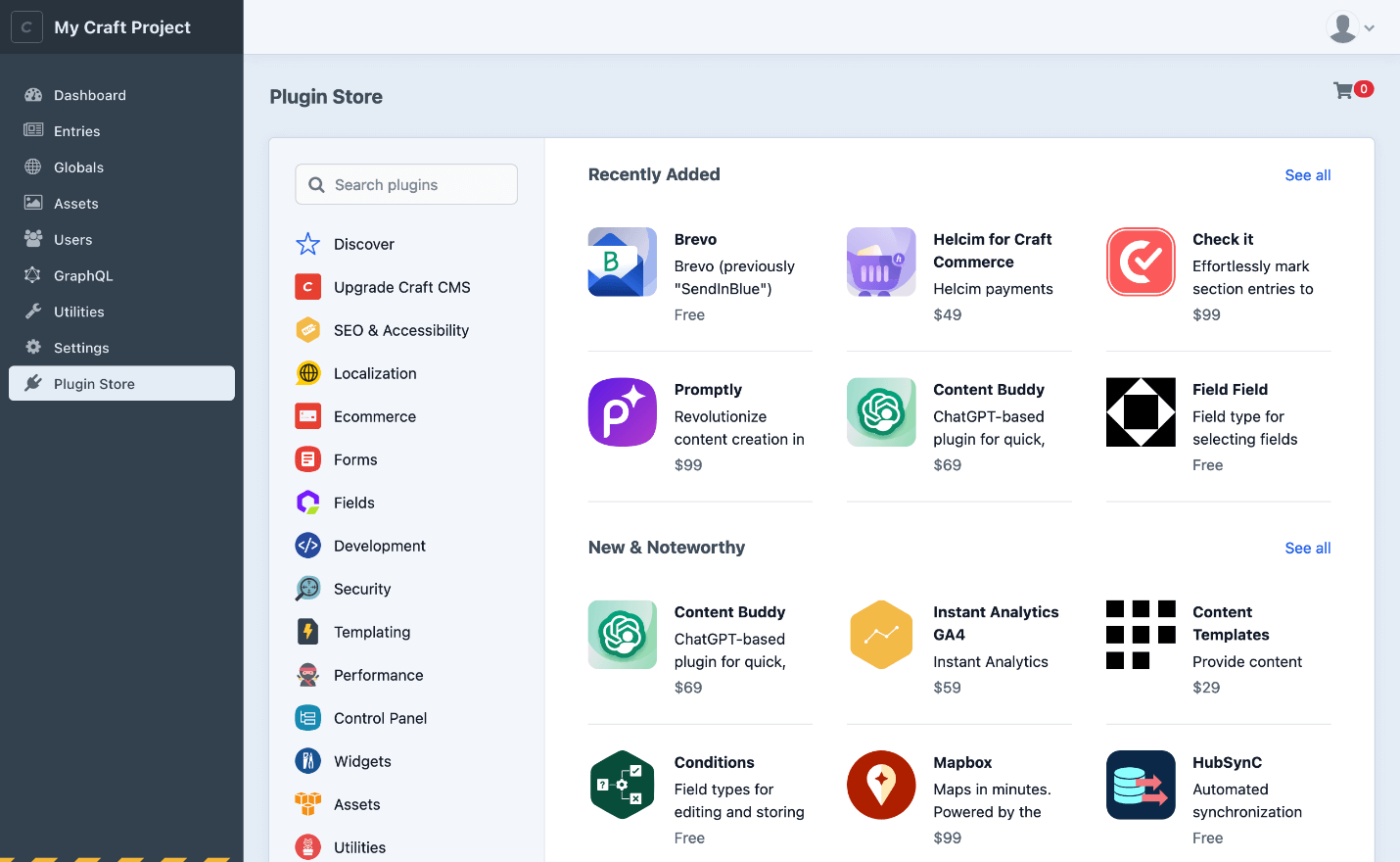 Craft CMS Plugin Store