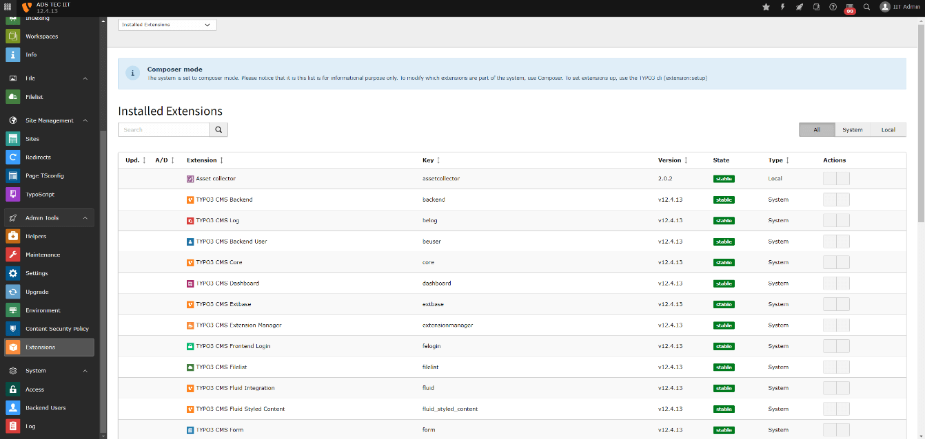 TYPO3 Extensions