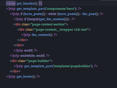 WordPress code example