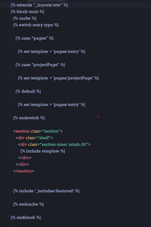 Craft twig code example