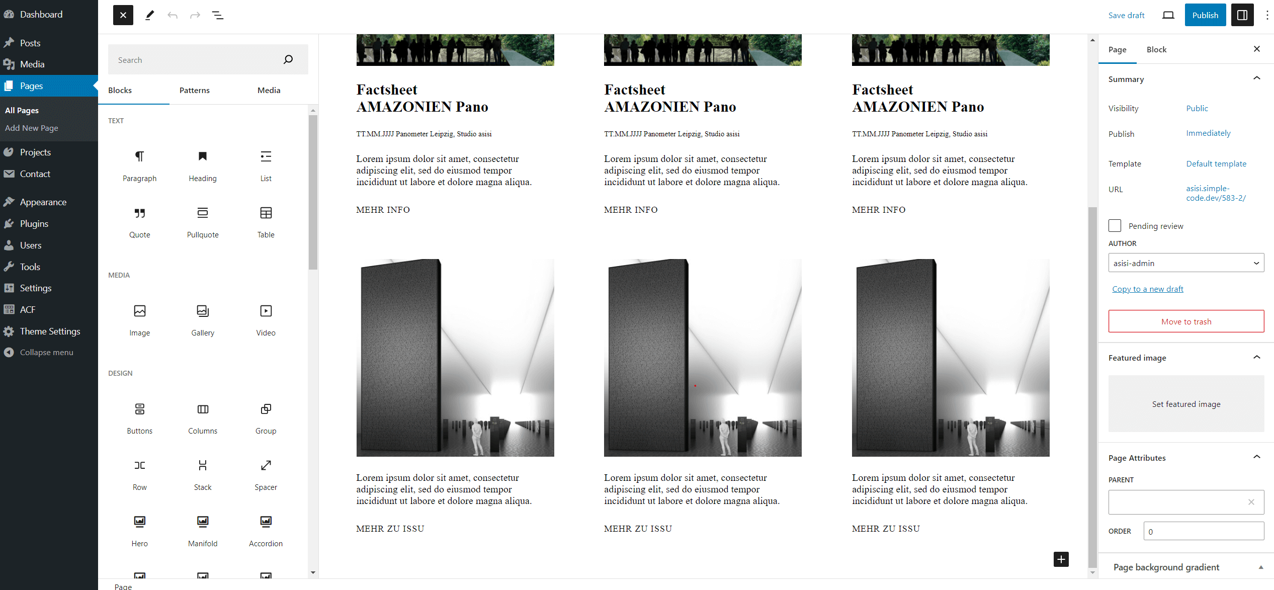 WordPress Gutenberg block editor